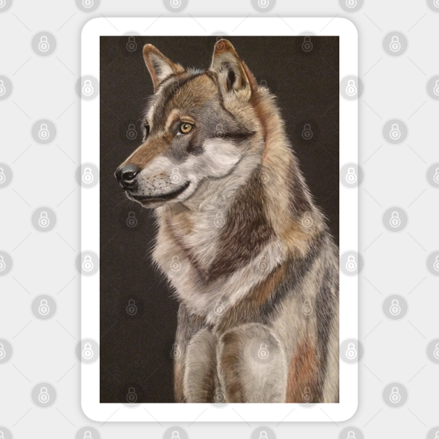 "Wolf" by Zelmi Fine Art Wolf Sticker TeePublic